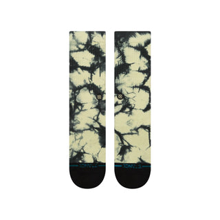 Green and black Stance Well Worn Crew Socks with mid-weight cushioning, INFIKNIT durability, and seamless toe closure.