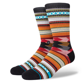 Image: Stance's Baron Crew Socks in Black, featuring a Scandinavian-inspired design for comfort and style.