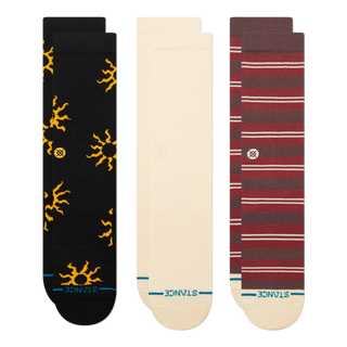 Stance Heatwave Crew Socks 3 Pack in Multi — fan-favorite crew height patterns with seamless toe cap, targeted cushioning, and stay-put fit in a bold 3-pair set.

