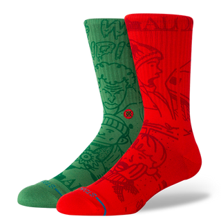 Stance Home Alone crew socks in multi color with movie-inspired graphics and medium cushioning.