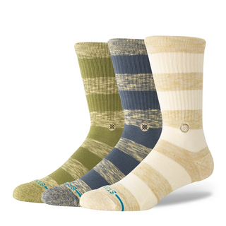 Stance Portland 3 Pack Crew Socks in Canvas — Pacific Northwest-inspired 3-pack with targeted cushioning, arch support, seamless toe closure, crew height, medium cushioning, cotton blend