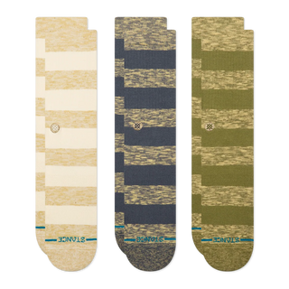 Stance Portland 3 Pack Crew Socks in Canvas — Pacific Northwest-inspired 3-pack with targeted cushioning, arch support, seamless toe closure, crew height, medium cushioning, cotton blend