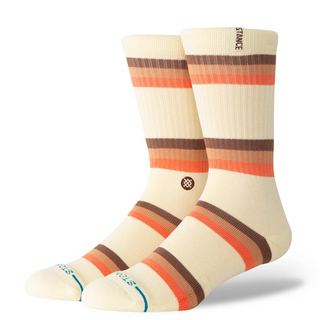 Stance Suns Crest Crew Socks in Canvas — Butter Blend™ knit with targeted cushioning, arch support, seamless toe closure, crew height, medium cushioning