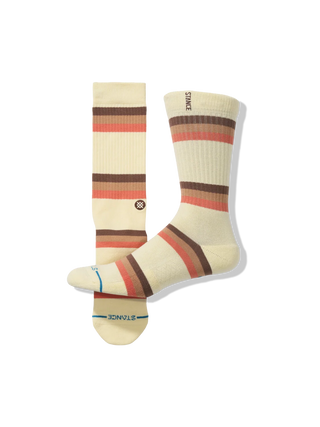 Stance Suns Crest Crew Socks in Canvas — Butter Blend™ knit with targeted cushioning, arch support, seamless toe closure, crew height, medium cushioning