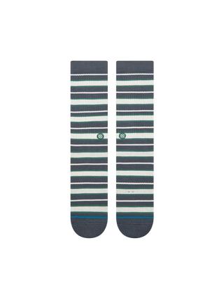 Stance Signature Stripe Crew Socks in Turbulence — cotton blend with enhanced cushioning, Y-gore heel seam, and improved breathability for elevated everyday comfort.

