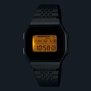 Casio Vintage ABL-100WE-2A Watch in Blue/White — classic digital display, resin case and band, LED backlight, water resistant, with auto calendar and daily alarm