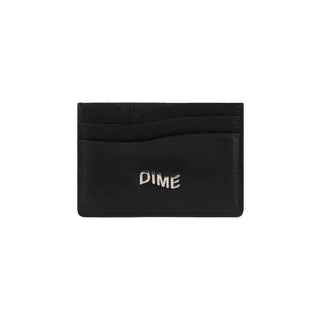 Dime Leather Cardholder with metallic logo applique and clean finish