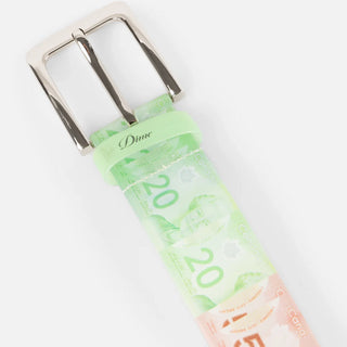 Money Spread Belt in Canadian dollar print on white background