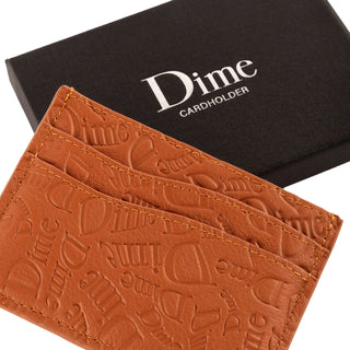 Dime Hahah Almond Leather Cardholder, crafted from 100% leather, sleek and functional for card organization.