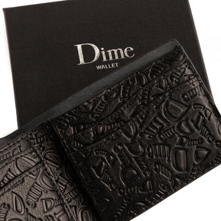 Dime Hahah Black Leather Wallet, premium 100% leather, compact and elegant.
