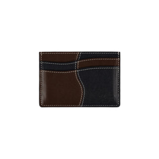Black leather cardholder, 100% leather, sleek and minimalistic for essential organization.