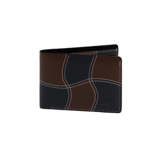Black leather wallet, 100% leather, compact and elegant design.