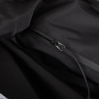Close-up of a black jacket zipper