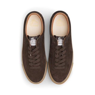 Last Resort AB VM001-Lo skate shoe in brown suede with gum sole, minimalistic design.