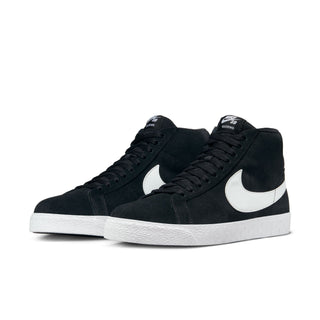 Nike SB Zoom Blazer Mid Skate Shoes in Black/White with flexible sole and responsive cushioning.