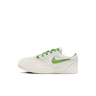 Nike SB Check Canvas Kids' Skate Shoes in Phantom/Summit White/Sail/Chlorophyll, lightweight, durable, and cushioned.
