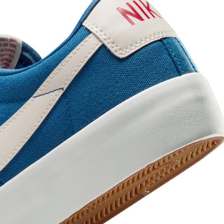 Nike SB Zoom Blazer Low Pro GT in Court Blue and University Red with suede design and durable construction.