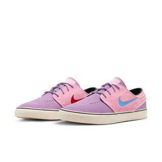 Stefan Janoski Nike SB Zoom Janoski OG+ Shoes in Lilac Aqua Noise - Suede upper, skate-specific tread, and vibrant colors inspired by graphic novels.