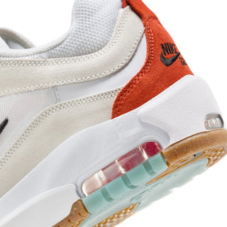 Nike SB Air Max Ishod shoes in white/orange with Max Air technology and flexible cupsole.