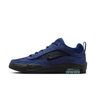 Nike SB Air Max Ishod in blue void and black with exposed Max Air cushioning, mesh panels, and flexible cupsole.