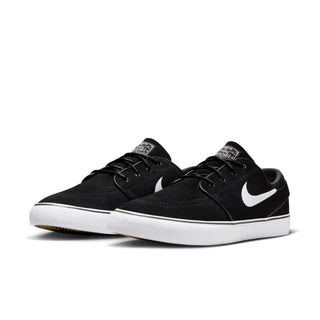 Nike SB Zoom Janoski OG+ Skate Shoes in black/white with suede upper and Zoom Air cushioning.