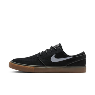 Nike SB Zoom Janoski OG+ skate shoes in Black, White, and Gum colorway with suede upper and vulcanized sole