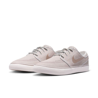 Nike SB Zoom Janoski OG+ in White/Linen Sail/Light Chocolate — suede upper, vulcanized construction, Zoom Air cushioning, skate-specific tread, 2 sets of laces