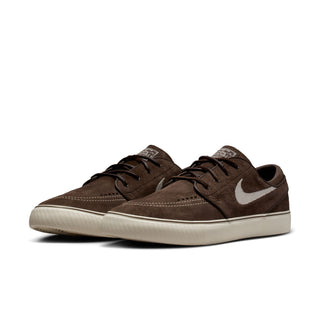 Nike SB Zoom Janoski OG+ skate shoes in Baroque Brown and Pale Ivory colorway with suede upper and vulcanized sole