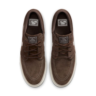 Nike SB Zoom Janoski OG+ skate shoes in Baroque Brown and Pale Ivory colorway with suede upper and vulcanized sole