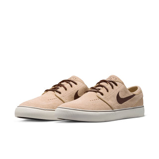 Nike SB Zoom Janoski OG+ in Linen/Light Chocolate/Sail — low-top suede skate shoe with vulcanized sole and Zoom Air cushioning