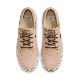 Nike SB Zoom Janoski OG+ in Linen/Light Chocolate/Sail — low-top suede skate shoe with vulcanized sole and Zoom Air cushioning