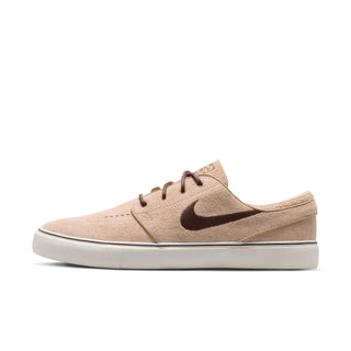 Nike SB Zoom Janoski OG+ in Linen/Light Chocolate/Sail — low-top suede skate shoe with vulcanized sole and Zoom Air cushioning