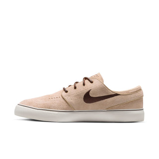 Nike SB Zoom Janoski OG+ in Linen/Light Chocolate/Sail — low-top suede skate shoe with vulcanized sole and Zoom Air cushioning