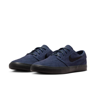 Nike SB Zoom Janoski OG+ skate shoes in Obsidian and Black colorway with suede upper and vulcanized sole