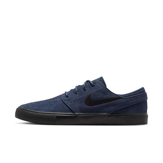 Nike SB Zoom Janoski OG+ skate shoes in Obsidian and Black colorway with suede upper and vulcanized sole