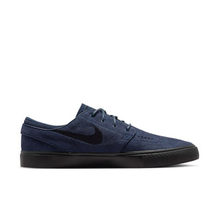 Nike SB Zoom Janoski OG+ skate shoes in Obsidian and Black colorway with suede upper and vulcanized sole