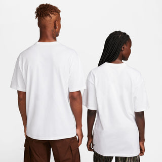 Nike SB Embroidered Patch Skate T-shirt in White, made from 100% cotton with a ribbed collar.