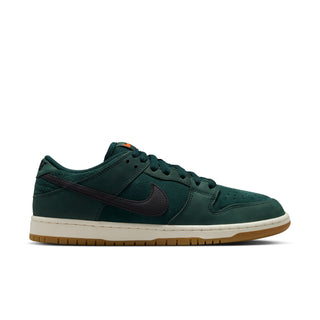 Nike SB Dunk Low Pro Deep Fir with soft upper, foam midsole, and durable rubber outsole for classic skate style.
