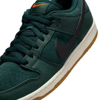 Nike SB Dunk Low Pro Deep Fir with soft upper, foam midsole, and durable rubber outsole for classic skate style.