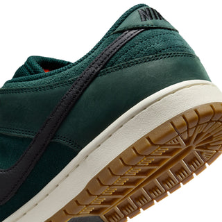 Nike SB Dunk Low Pro Deep Fir with soft upper, foam midsole, and durable rubber outsole for classic skate style.