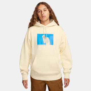 Nike SB City of Love Pullover Hoodie in Coconut Milk, featuring Paris-themed Cain graphic on chest.