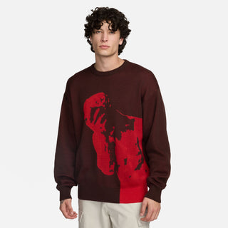 Nike SB City of Love Earth Sweater with knit-in Cain sculpture design, offering breathable warmth.