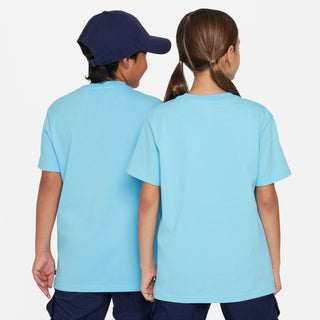 Nike SB Aquarius Blue midweight cotton kids' T-shirt with spacious fit.