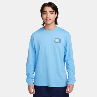 Nike SB M90 Brainwash long sleeve tee in University Blue with front and back graphics.