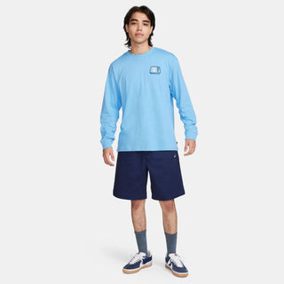 Nike SB M90 Brainwash long sleeve tee in University Blue with front and back graphics.