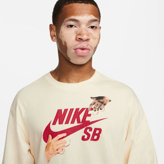 Nike SB City of Love Long Sleeve T-Shirt in Coconut Milk with Parisian-inspired chest graphics.