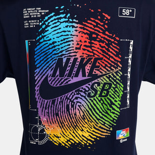 Nike SB Thumb Print Tee in Midnight Navy, midweight cotton, vibrant graphics, roomy fit.
