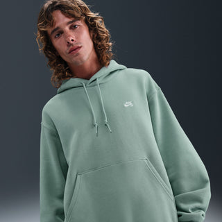 Nike SB Cannon White fleece skate hoodie, brushed midweight fleece, roomy fit, embroidered chest logo, cotton polyester blend.