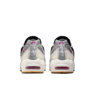 Nike SB Air Max 95 in Summit White/Cactus Flower with suede and leather upper.