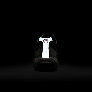 Nike SB Air Max 95 in Summit White/Cactus Flower with suede and leather upper.